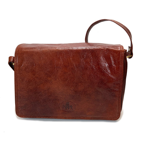 Rowallan Leather Flap Front Large Organiser Bag - Style: 31-2219 Supatra - Cognac