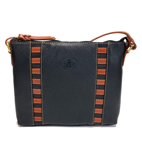 Rowallan Leather Sandals Cross Body / Shoulder Bag - Style: 312398 Black/Tan