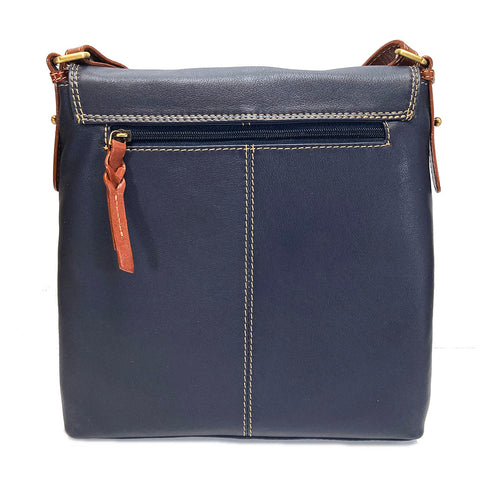 Rowallan Leather Shoulder Bag - Style: 31-9291 Prelude Navy