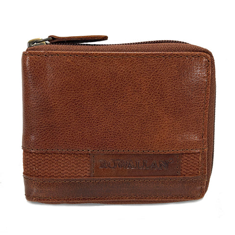 Rowallan Panama Collection - Cognac Leather RFID Zip Around Wallet - Style: 33-6738/18