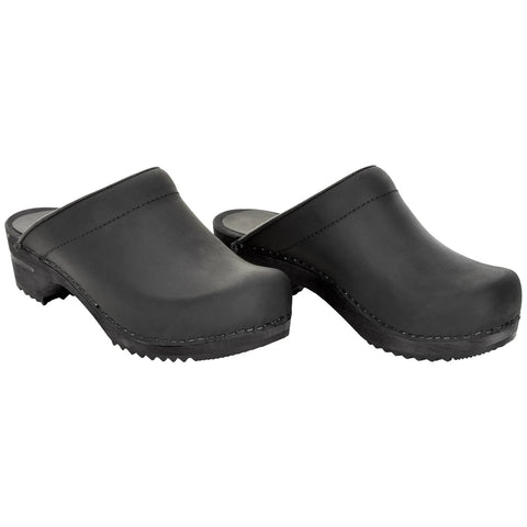 Sanita Womens Wooden Clog  Chrissy - Black