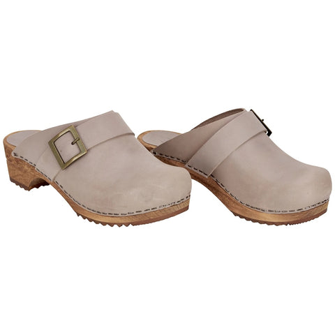 Sanita Womens Wooden Clog  Urban - Grey