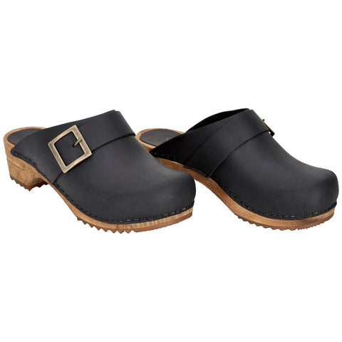 Sanita Womens Wooden Clog  Urban - Black