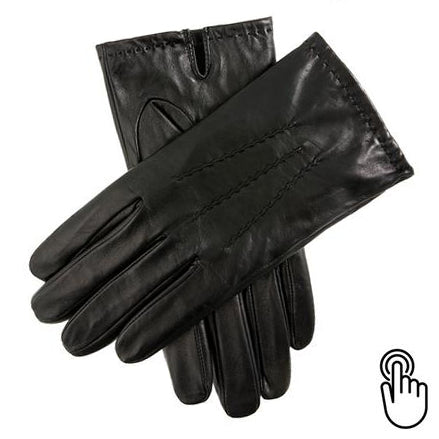 Dents Aviemore Mens Black Leather Touch Screen Gloves - Style: 5-9202