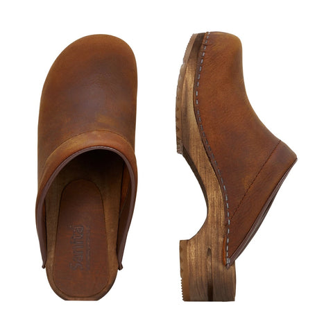 Sanita Womens Wooden Clog Chrissy - Chestnut