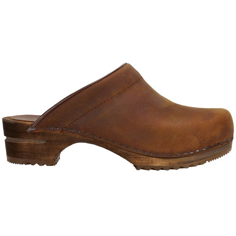 Sanita Womens Wooden Clog Chrissy - Chestnut