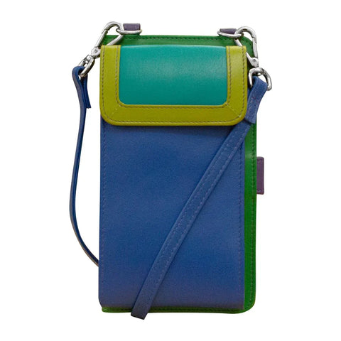 ili New York Leather Smartphone Organiser Bag - RFID Protected - Style: 6363 - Cool Tropics