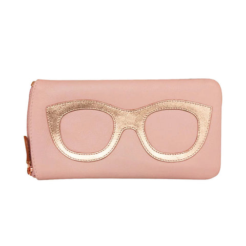 ili New York Leather Glasses Case - Style: 6462 - Blush Rose/Gold