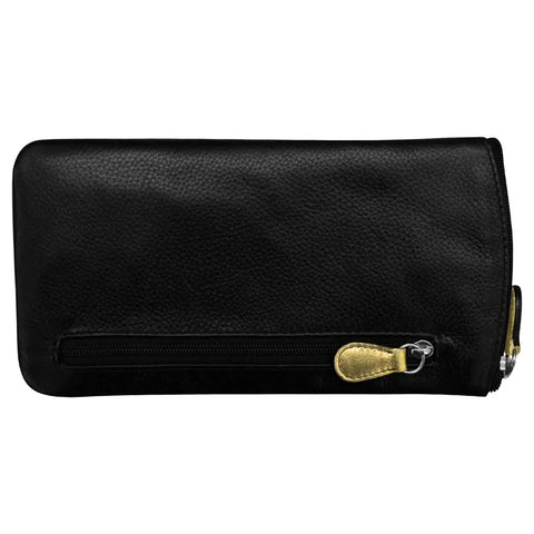 ili New York Leather Glasses Case - Style: 6462 - Black/Gold