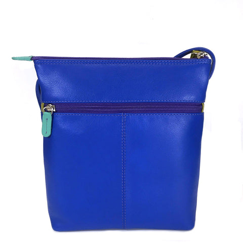 ili New York Leather Cross Body / Shoulder Bag RFID Protected - Style: 6657 - Cool Tropics