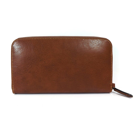 Gianni Conti Leather Wrist Bag / Large Wallet Purse - Style: 912209