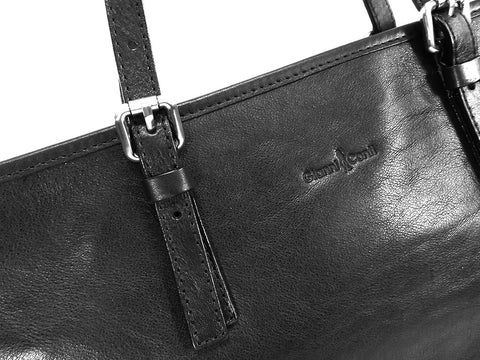 Gianni Conti Zip Top Shoulder Tote Bag - Style: 913180 Black