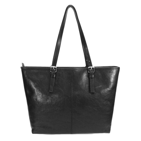 Gianni Conti Zip Top Shoulder Tote Bag - Style: 913180 Black
