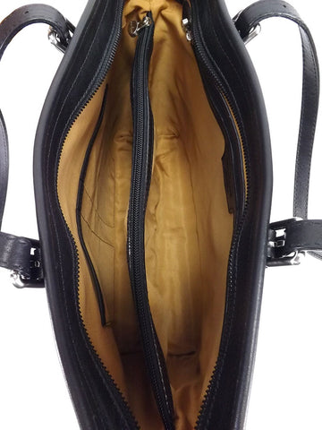 Gianni Conti Zip Top Shoulder Tote Bag - Style: 913180 Black