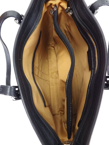 Gianni Conti Zip Top Shoulder Tote Bag - Style: 913180 Black