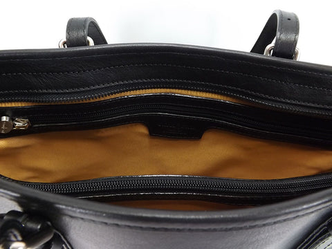 Gianni Conti Zip Top Shoulder Tote Bag - Style: 913180 Black