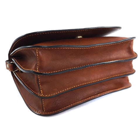 Gianni Conti Classic Flap Front Bag - Style: 913185 - Tan