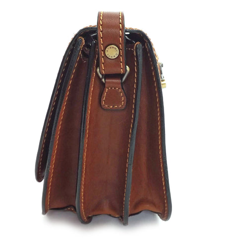 Gianni Conti Classic Flap Front Bag - Style: 913185 - Tan