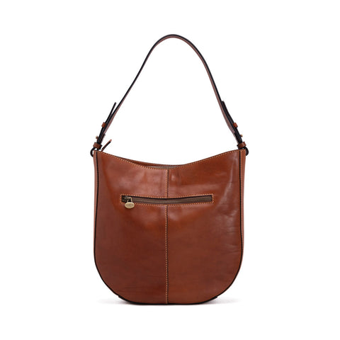 Gianni Conti Zip Top Shoulder Bag -  Lindy - Style: 913443 Tan