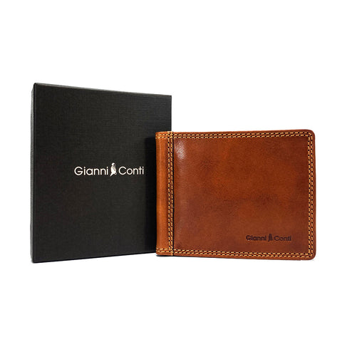 Gianni Conti Leather Money Clip Wallet - Style: 917101 tan