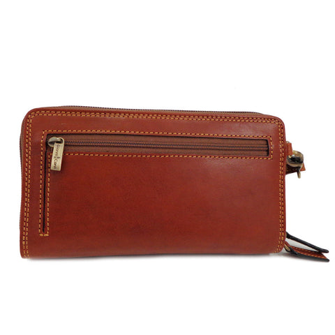 Gianni Conti Leather Wrist Bag / Large Wallet Purse - Style: 918406