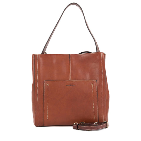 Gianni Conti Zip Top Shoulder Bag - Chrissie - Style: 933151 Cognac D Brown