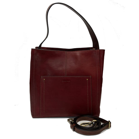 Gianni Conti Zip Top Shoulder Bag - Chrissie - Style: 933151 Ruby Dark Brown