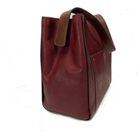 Gianni Conti Zip Top Shoulder Bag - Chrissie - Style: 933151 Ruby Dark Brown