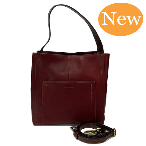 Gianni Conti Zip Top Shoulder Bag - Chrissie - Style: 933151 Ruby Dark Brown