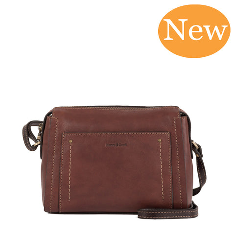 Gianni Conti Small Shoulder Bag -  Cognac / Dark Brown - Style: 933154