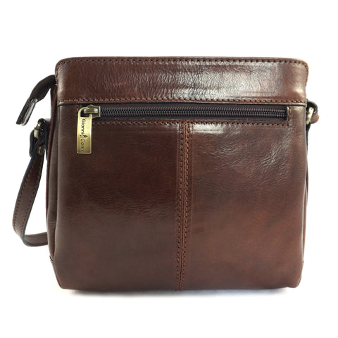 Gianni Conti Zip Top Across Body or Shoulder Bag - Style: 9403124 - Brown