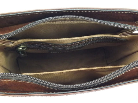 Gianni Conti Zip Top Across Body or Shoulder Bag - Style: 9403124 - Brown