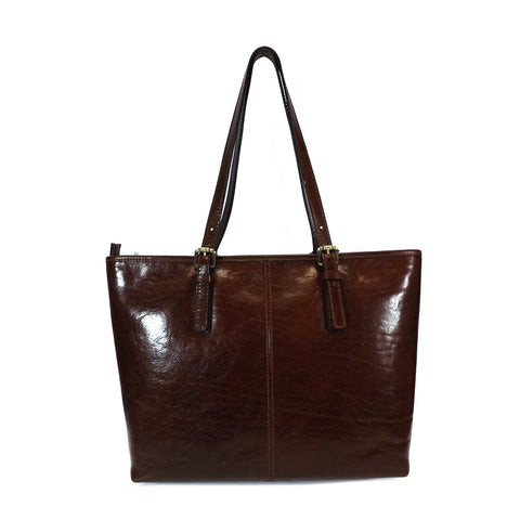 Gianni Conti Zip Top Shoulder Tote Bag - Style: 9403180 - Brown