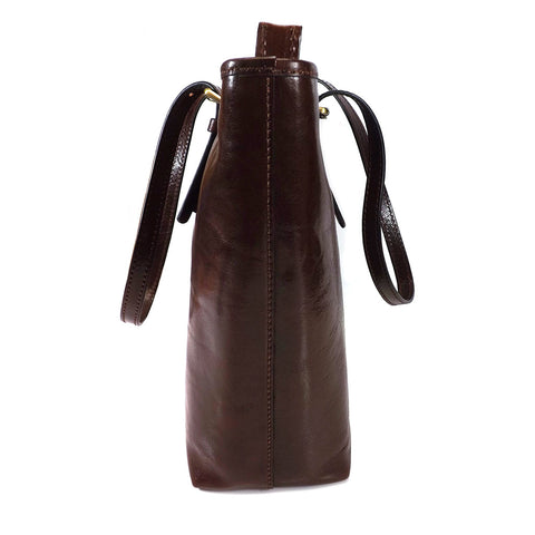 Gianni Conti Zip Top Shoulder Tote Bag - Style: 9403180 - Brown