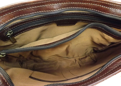Gianni Conti Zip Top Shoulder Tote Bag - Style: 9403180 - Brown