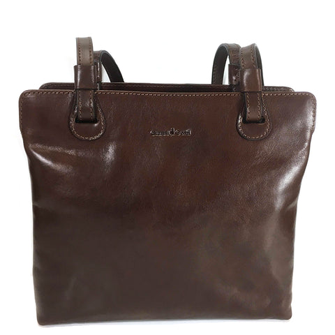 Gianni Conti Zip Top  Long Handle Shoulder Bag - Style: 9403660 Brown
