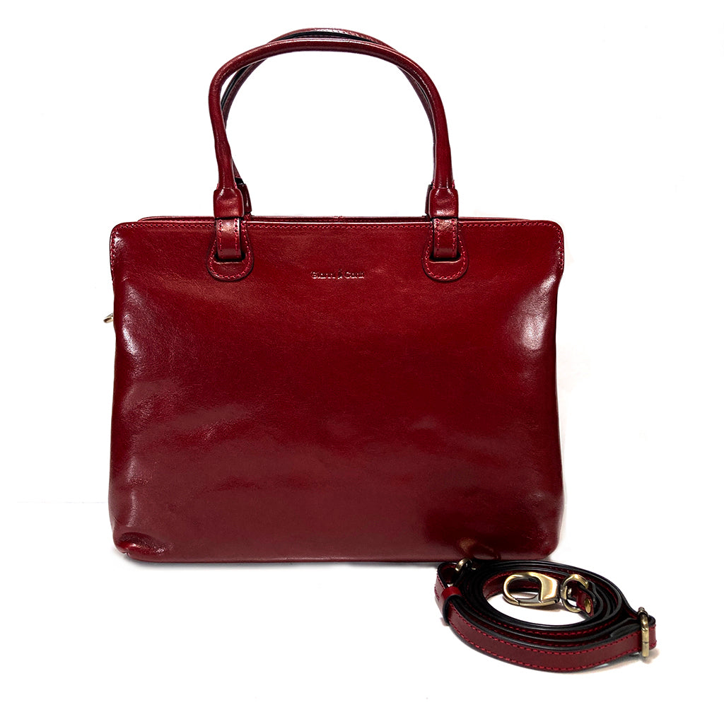 Gianni Conti Classic Leather Grab Bag Style 9403661 Red Cox s Leather Shop