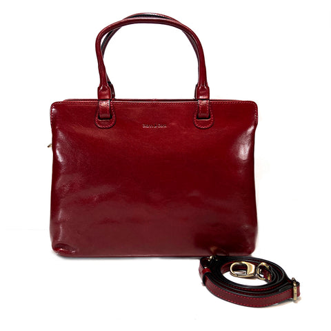 Gianni Conti Classic Leather Grab Bag - Style: 9403661 - Red