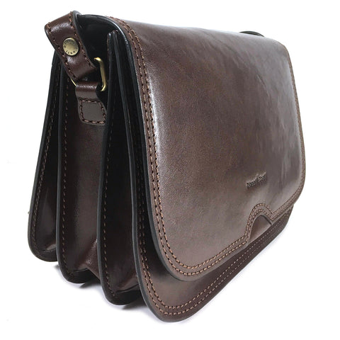 Gianni Conti Classic Flap Front Bag - Style: 9406005 Brown