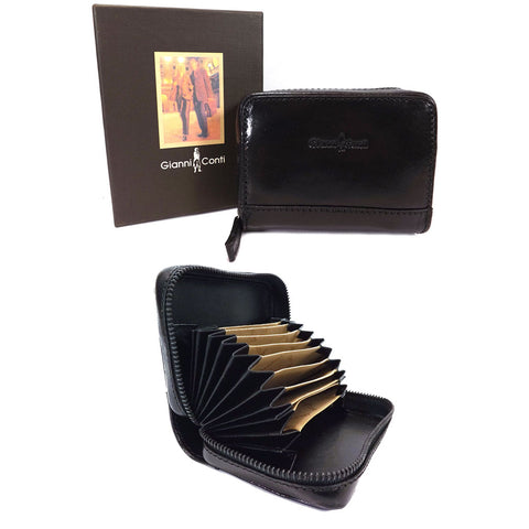 Gianni Conti Leather RFID Credit Card Holder - Style: 9407052 - Black