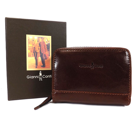 Gianni Conti Leather RFID Credit Card Holder - Style: 9407052 Brown