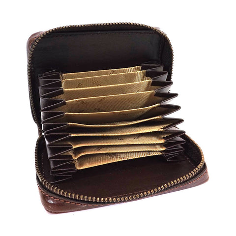 Gianni Conti Leather RFID Credit Card Holder - Style: 9407052 Brown