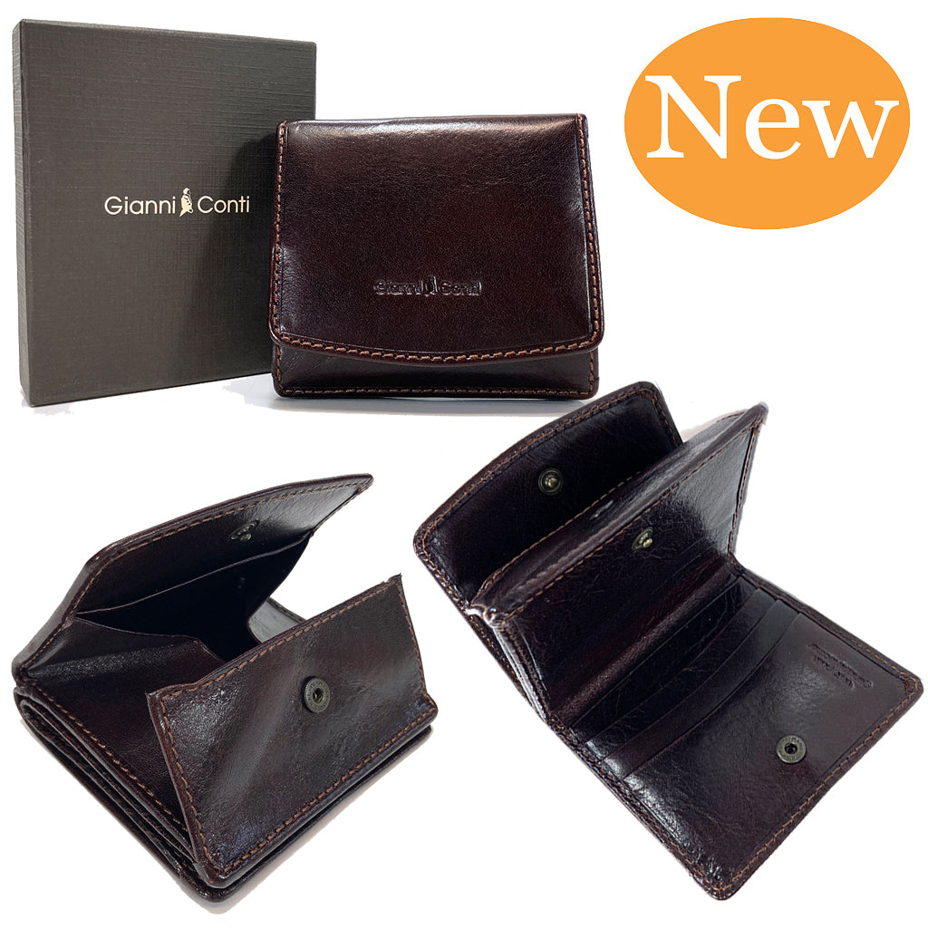 Gianni Conti Leather Tray Purse Wallet - Style: 9407084 - Brown