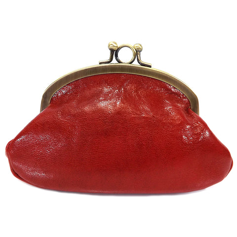 Gianni Conti Purse - Leather Clip Top Change Purse - Style: 9408092 Red