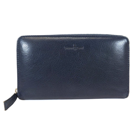 Gianni Conti Purse - Large Leather Zip Around - Style: 9408106 - Navy Blue