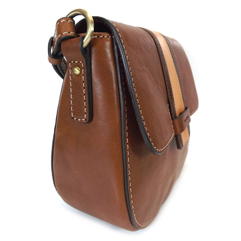 Gianni Conti Flap Front Shoulder Bag - Style: 973866 - Tan Multi