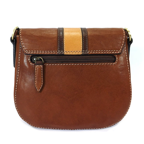 Gianni Conti Flap Front Shoulder Bag - Style: 973866 - Tan Multi