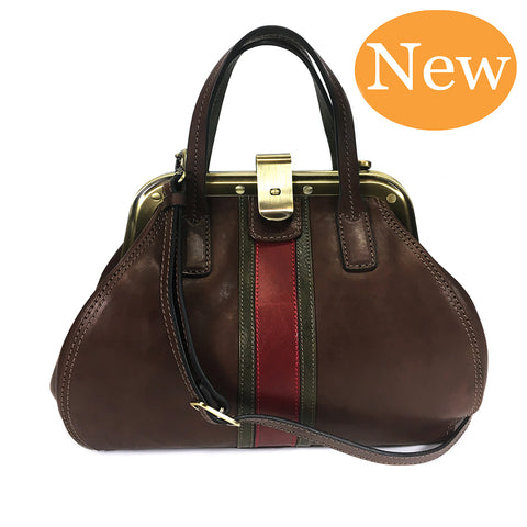 Gianni Conti  Small Gladstone Bag - Style: 973882 - Dark Brown Multi