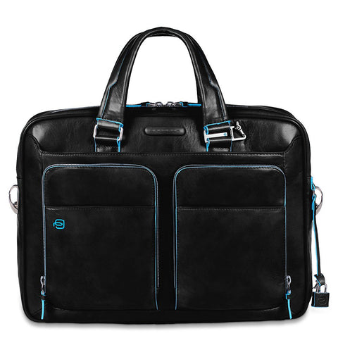 Piquadro  Leather Portfolio Computer Briefcase - CA2849B2 Black