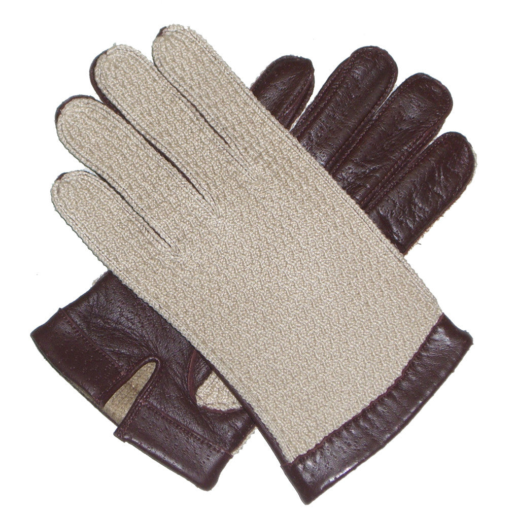 Dents Cotswold  Mens Warm Lined Crochet Back Leather Driving Gloves - Style: 5-1591